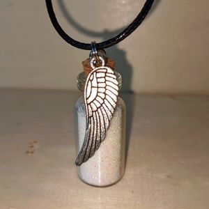 NEW Handmade Wing Glitter Bottle Necklace
